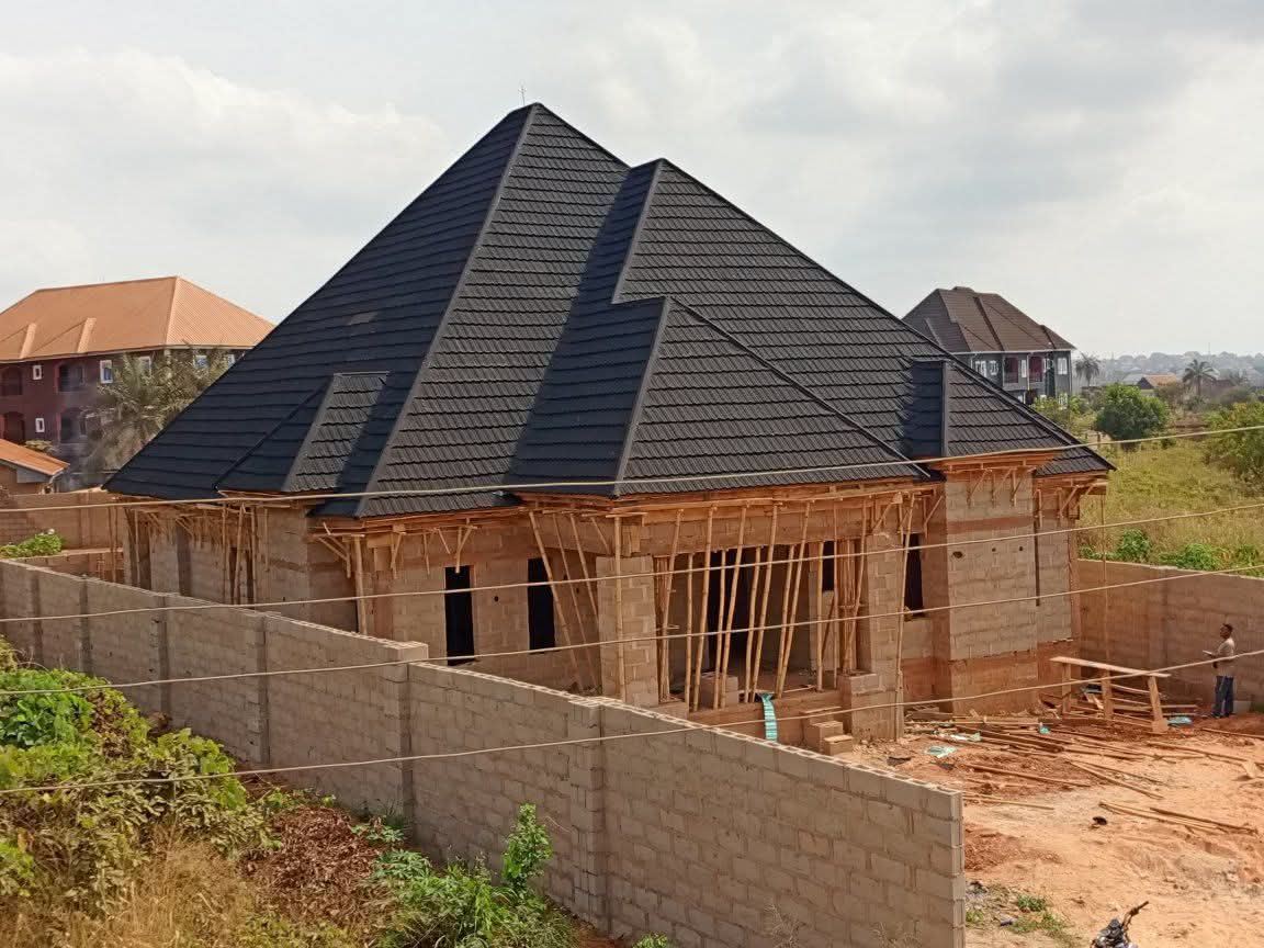 Completed project with stone coated roofing sheets
